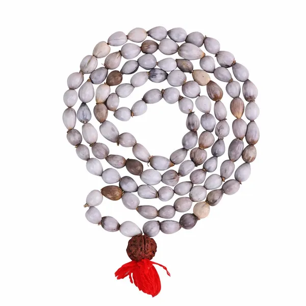 108+1_Beads_Vaijayanti_Mala_For_|Wearing||Japa||Meditation||Chanting||Puja|.(Off_White)