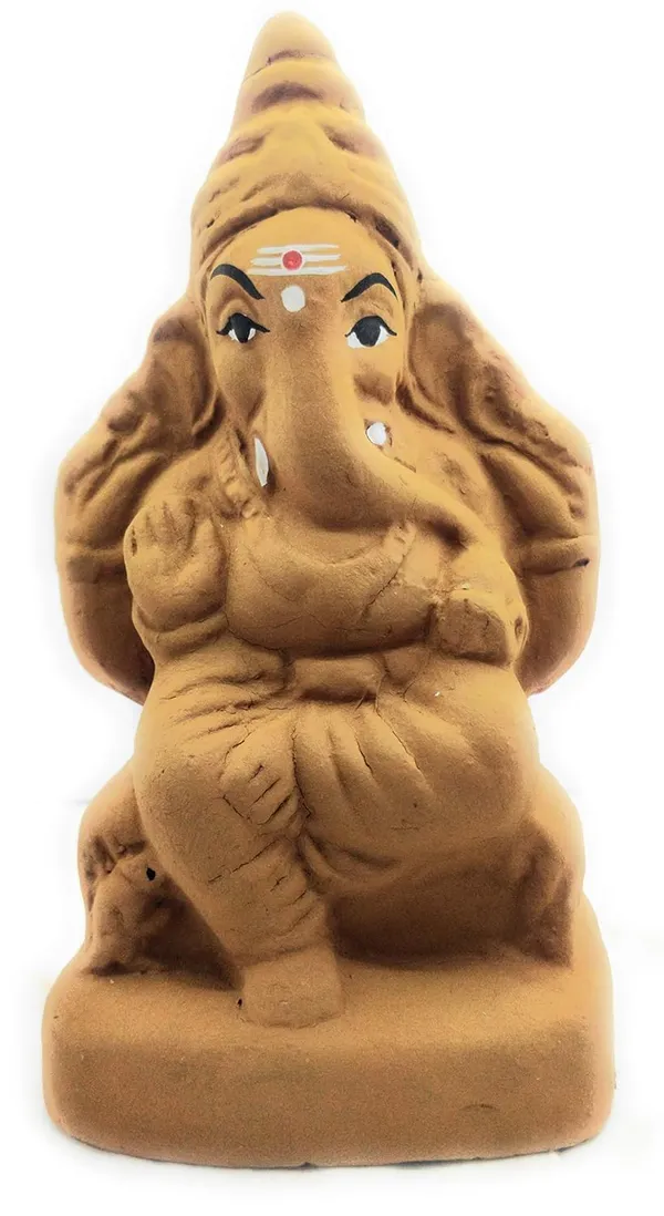 Eco_Friendly_Mati_Ganesh_Vardhak_For_Pooja.|Sand||Handmade||Pure||Natural|.(18Cmx_8Cm)
