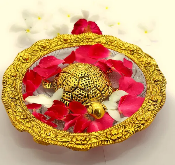 Metal_Golden_Feng_Shui_Tortoise_On_Plate,_Showpiece_For_Good_Luck_For_Home_&_Office_5.5_Inch