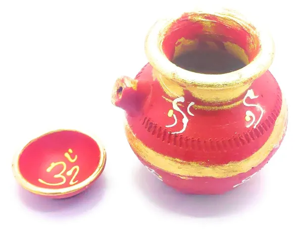 Handmade_Matti/Mitti_Karva(Kalash)_With_Deepak(Multicolor).