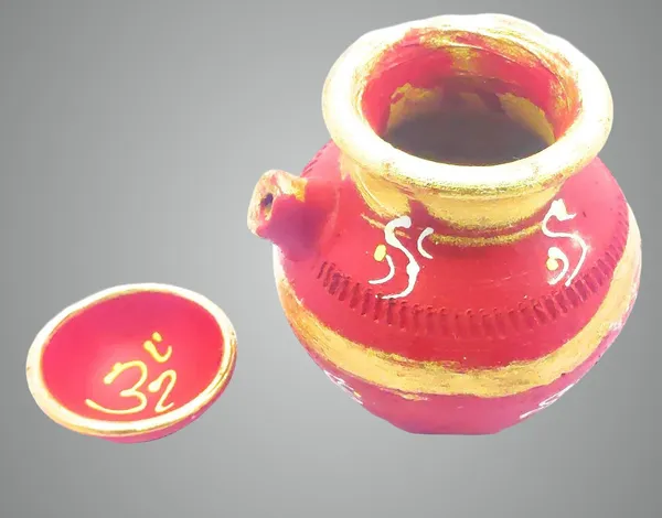 Handmade_Matti/Mitti_Karva(Kalash)_With_Deepak(Multicolor).
