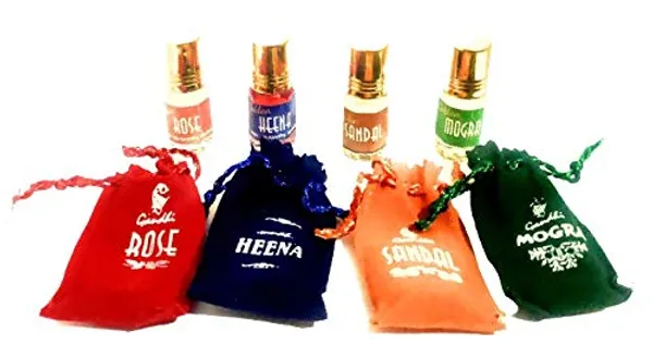 Set_Of_4_Itra_Bottle_For_Ladoo_Gopal/God/Pooja(Rose,Sandal,Mogra,Heena)