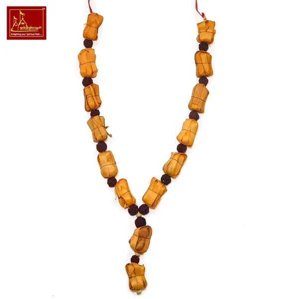Sandalwood_Along_With_5_Mukhi_Rudraksh_Beads_(Bandh_Fool)_Scented_Photo_Frame_Mala_|_Chandan_Scented_Wooden_Chaal_|_Garland_For_Photos_Of_Loved_Ones_|_Garland_For_God|,(20_Inch)