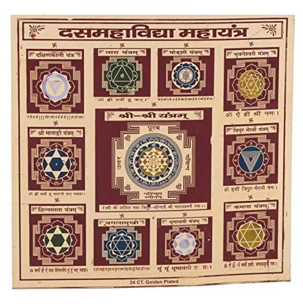 Shri_Das_Mahavidya_Yantra_To_Bhoga_(Fulfillment_Of_Materialisitic_Desires)_And_Moksha_(Spiritual_Liberation).Pocket_Yantram,Energised,Copper,Multicolor_(3X3_Inch);_Ach68