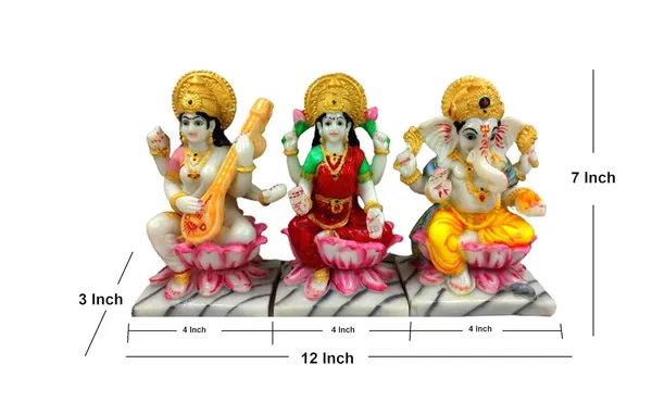 Cultured_Marble_Hand_Crafted_Laxmi_Ganesh_Saraswati_Statue/Idol/Murti_For_Pooja,_Gift_&_Home/Office_Decoration_(7_Inch)