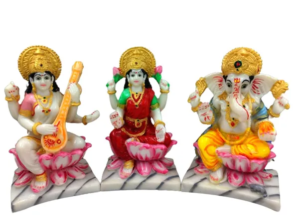 Cultured_Marble_Hand_Crafted_Laxmi_Ganesh_Saraswati_Statue/Idol/Murti_For_Pooja,_Gift_&_Home/Office_Decoration_(7_Inch)