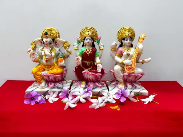 Cultured_Marble_Hand_Crafted_Laxmi_Ganesh_Saraswati_Statue/Idol/Murti_For_Pooja,_Gift_&_Home/Office_Decoration_(7_Inch)