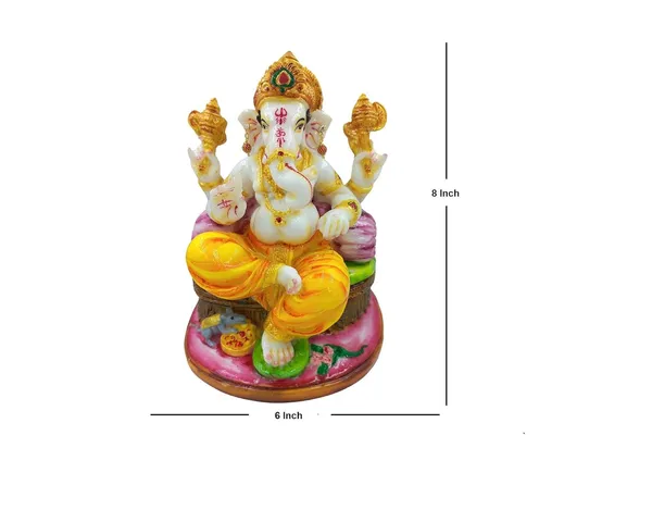 Cultured_Marble_Hand_Crafted_Ganesh_Idol_I_Ganesha_Statue_I_Lord_Ganapathi_Radium_Statue_For_Pooja,_Gift_&_Home/Office_Decoration_I_(Green)(12Inch)