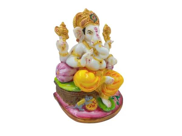 Cultured_Marble_Hand_Crafted_Ganesh_Idol_I_Ganesha_Statue_I_Lord_Ganapathi_Radium_Statue_For_Pooja,_Gift_&_Home/Office_Decoration_I_(Green)(12Inch)