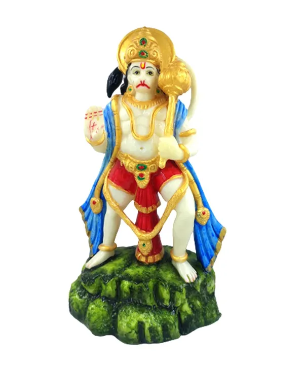 Cultured_Marble_Hand_Crafted_Lord_Hanuman_Statue_Marbel_Finish_For_Pooja/Puja_Mandir_Room,_Murti_Decorative_Bajrangbali_Showpiece_Idol,_For_Home_Decor_Pooja_Room_&_Gift_(12_Inch)