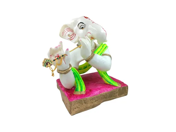 Cultured_Marble_Hand_Crafted_Statue_Of_Lord_Ganesh_Playing_Flute_I_Ganesh_Idol_I_Lord_Ganapathi_For_Pooja,_Gift_&_Home/Office_Decoration_(11X9_Inch)