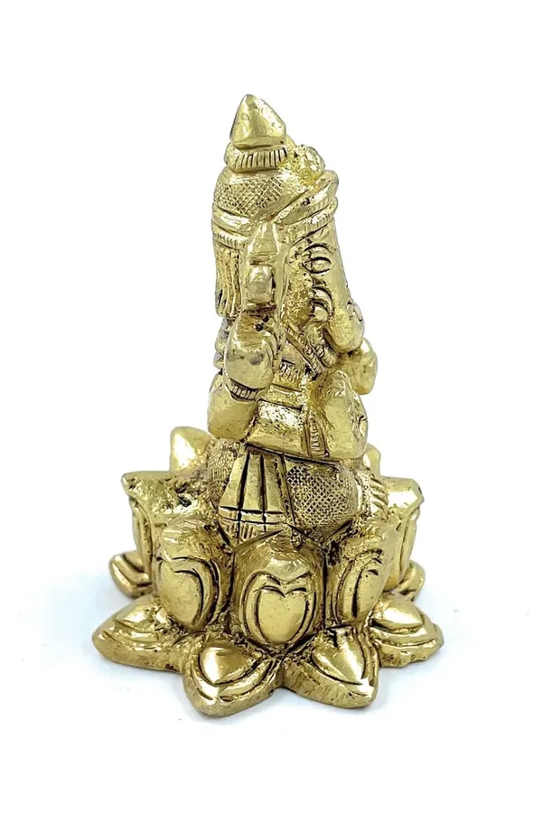Pure_Ashtadhatu_Lord_Ganesha_Idol_In_Kamal_Singhasan_With_Mouse_|Office||Home||Temple||Gift|Handcarved_Superfine_Finish_Lacquer_Coated.