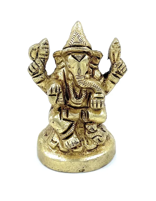 Pure_Ashtadhatu_Tiny_Lord_Ganesh_Idol_Suitable_For_Kepping_In_Purse|Office||Home||Temple||Gift|Handcarved_Superfine_Finish_Lacquer_Coated.