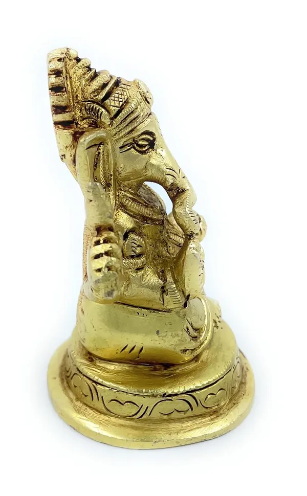 Pure_Ashtadhatu_Right_Hand_Side_Trunk(Sund)_Lord_Ganesha_Idol_Suitable_For_Kepping_In_House_Entrance|Office||Home||Temple||Gift|Handcarved_Superfine_Finish_Lacquer_Coated.