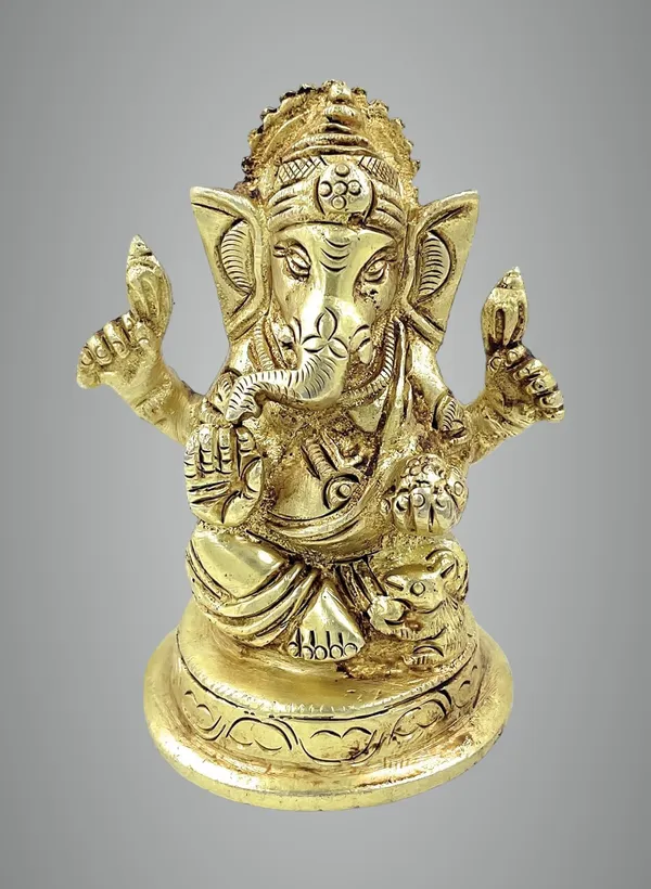 Pure_Ashtadhatu_Right_Hand_Side_Trunk(Sund)_Lord_Ganesha_Idol_Suitable_For_Kepping_In_House_Entrance|Office||Home||Temple||Gift|Handcarved_Superfine_Finish_Lacquer_Coated.