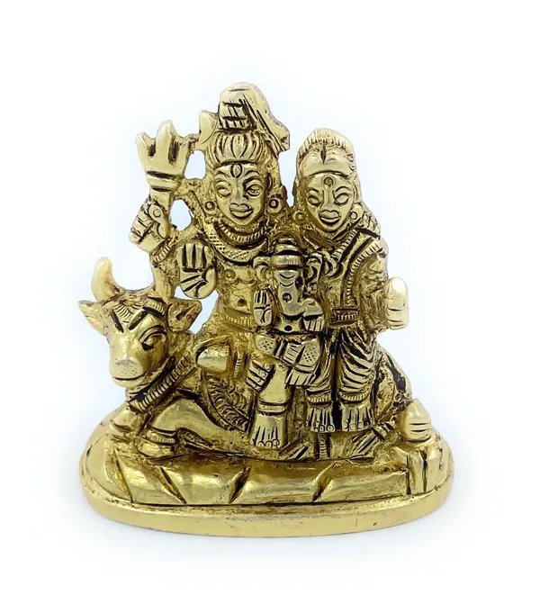 Pure_Ashtadhatu_Handcarved_Shiv_Parivar(Shiv,Parvati,Ganesh,Kartike)_|Office||Home||Temple||Gift|Handcarved_Superfine_Finish_Lacquer_Coated.