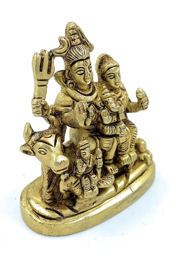 Pure_Ashtadhatu_Shiva_Idol_Sitting_On_Lion_Shaped_Base|Office||Home||Temple||Gift|Handcarved_Superfine_Finish_Lacquer_Coated.