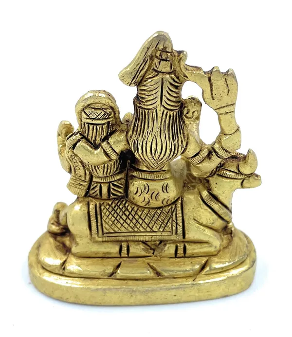Pure_Ashtadhatu_Shiva_Idol_Sitting_On_Lion_Shaped_Base|Office||Home||Temple||Gift|Handcarved_Superfine_Finish_Lacquer_Coated.