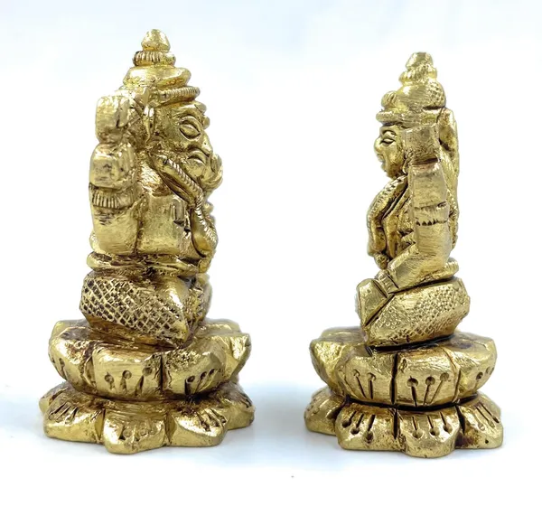 Pure_Ashtadhatu_Laxmi_Ganesh_Idol_In_Kamal_Singhasan|Office||Home||Temple||Gift|Handcarved_Superfine_Finish_Lacquer_Coated.