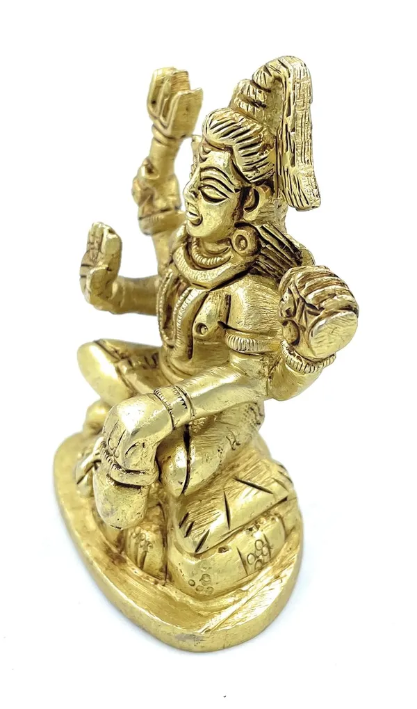 Pure_Ashtadhatu_Small_Size_Mahakal/Shiv_Idol_In_Sitting_Pose|Office||Home||Temple||Gift|Handcarved_Superfine_Finish_Lacquer_Coated.