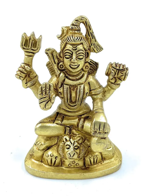 Pure_Ashtadhatu_Small_Size_Mahakal/Shiv_Idol_In_Sitting_Pose|Office||Home||Temple||Gift|Handcarved_Superfine_Finish_Lacquer_Coated.