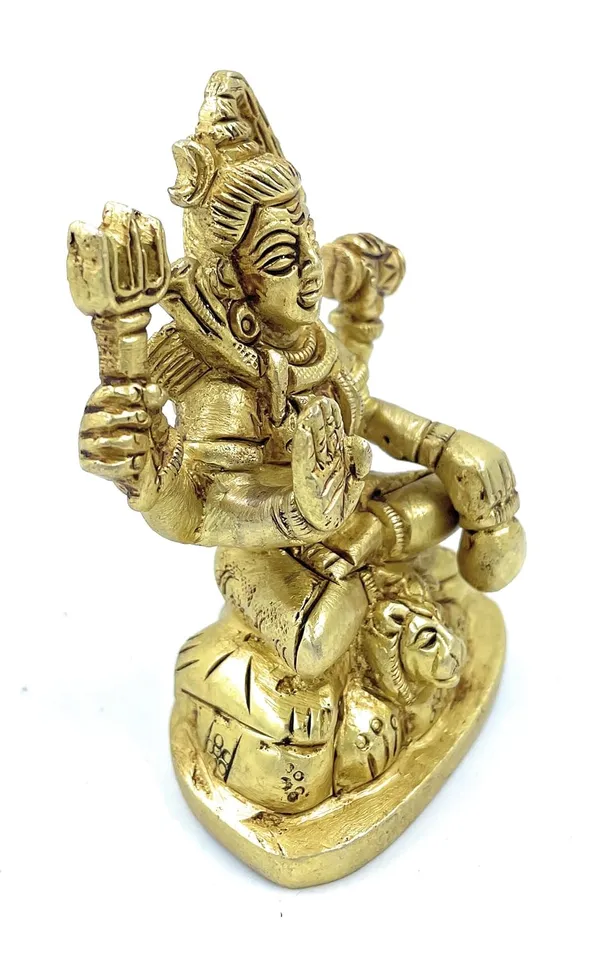Pure_Ashtadhatu_Small_Size_Mahakal/Shiv_Idol_In_Sitting_Pose|Office||Home||Temple||Gift|Handcarved_Superfine_Finish_Lacquer_Coated.