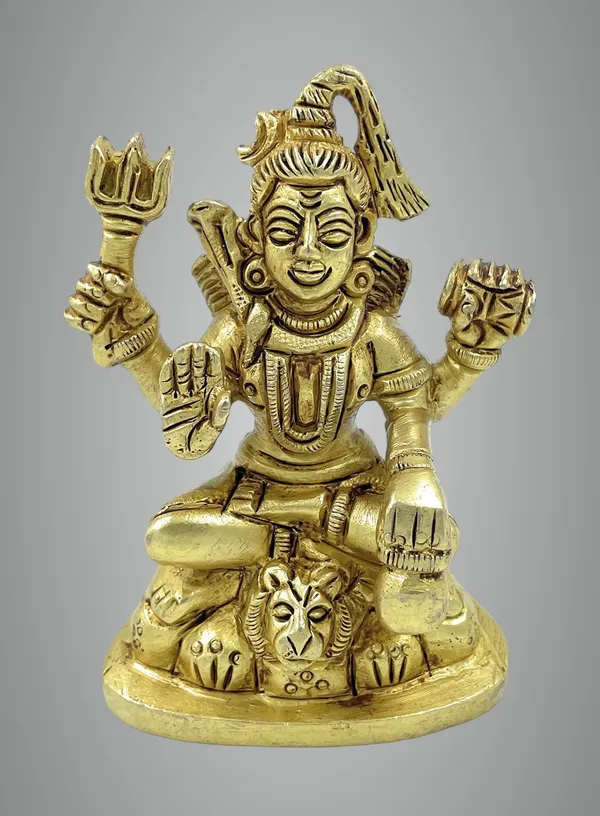 Pure_Ashtadhatu_Small_Size_Mahakal/Shiv_Idol_In_Sitting_Pose|Office||Home||Temple||Gift|Handcarved_Superfine_Finish_Lacquer_Coated.