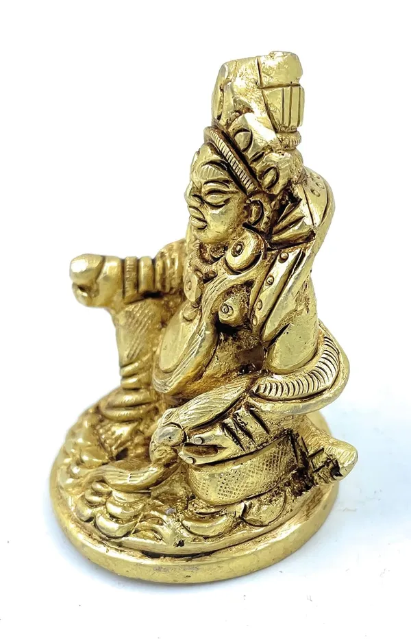 Pure_Ashtadhatu_Handcarved_Kuber_Medium_Size_Sitting_On_Singhasan|Office||Home||Temple||Gift|Handcarved_Superfine_Finish_Lacquer_Coated.