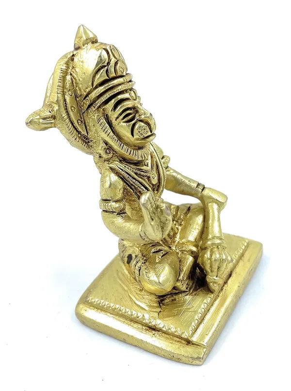 Pure_Ashtadhatu_Lord_Hanuman_In_Sitting_Position_And_Blessing_Posture|Office||Home||Temple||Gift|Handcarved_Superfine_Finish_Lacquer_Coated.