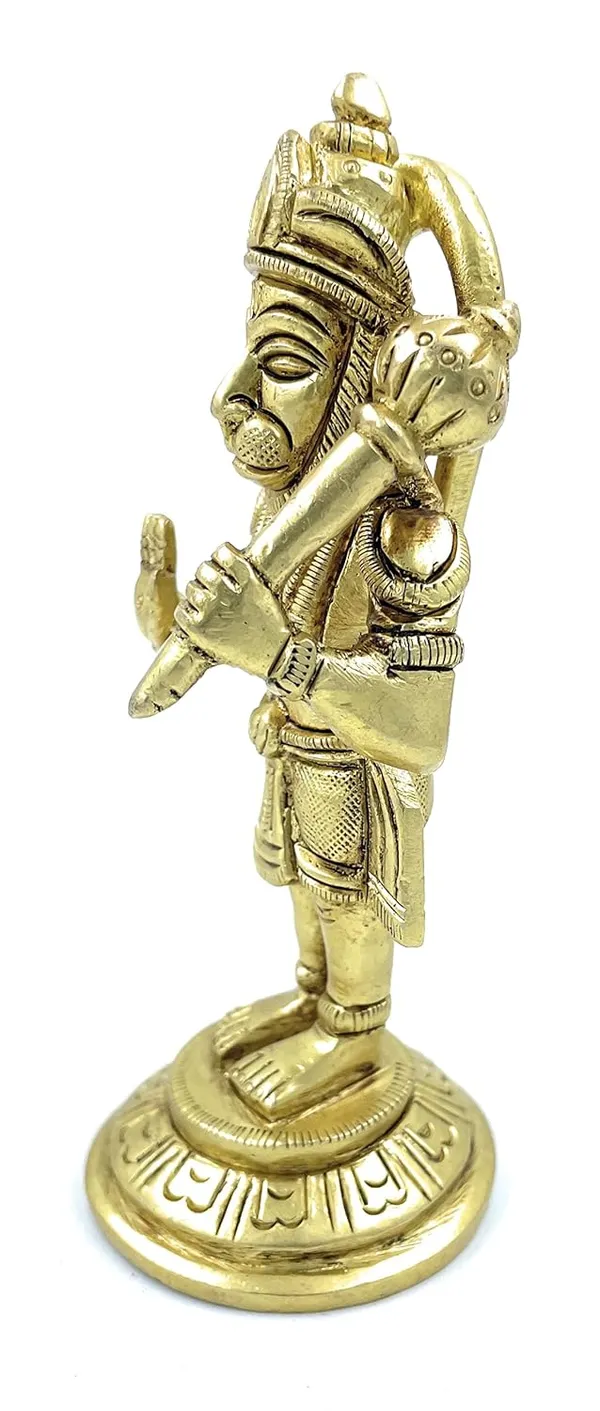 Pure_Ashtadhatu_Straight_Standing_Lord_Hanuman_With_Blessing_Posture|Office||Home||Temple||Gift|Handcarved_Superfine_Finish_Lacquer_Coated.