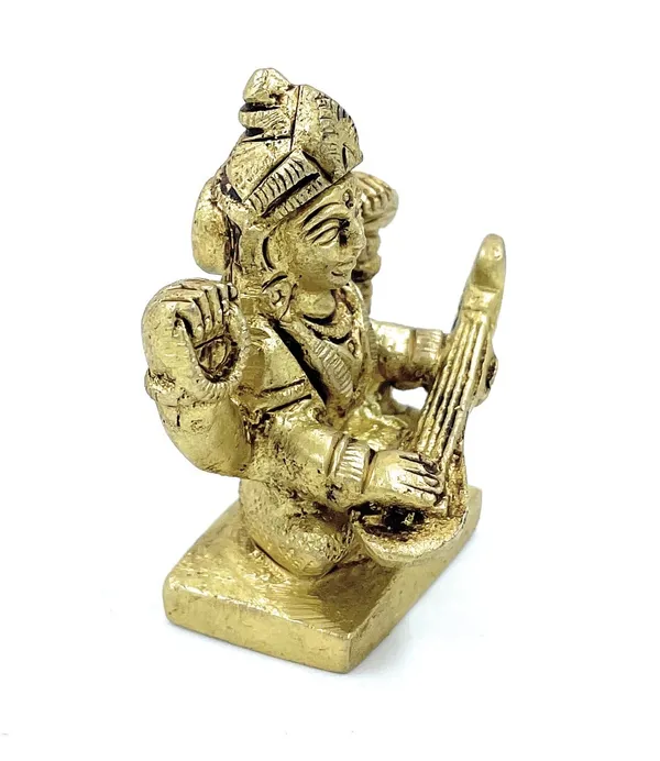 Pure_Ashtadhatu_Godess_Sarswati_Idol_In_Sitting_Position_|Office||Home||Temple||Gift|Handcarved_Superfine_Finish_Lacquer_Coated.