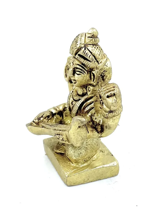 Pure_Ashtadhatu_Godess_Sarswati_Idol_In_Sitting_Position_|Office||Home||Temple||Gift|Handcarved_Superfine_Finish_Lacquer_Coated.