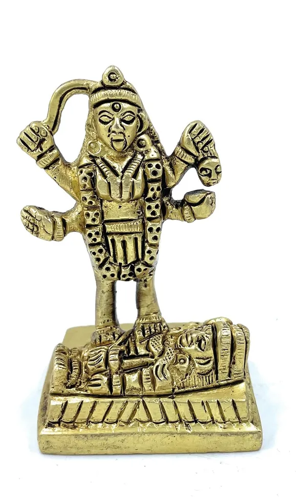 Pure_Ashtadhatu_Godess_Kali_Idol/Dakshin_Kali/Mata_In_Standing_Posture_Over_Rakshas_|Office||Home||Temple||Gift|Handcarved_Superfine_Finish_Lacquer_Coated.