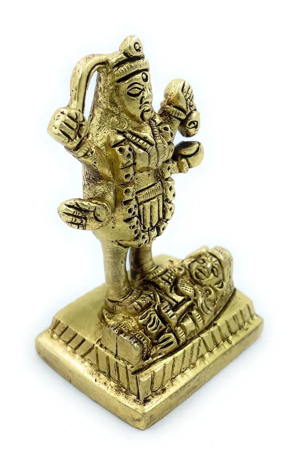 Pure_Ashtadhatu_Godess_Kali_Idol/Dakshin_Kali/Mata_In_Standing_Posture_Over_Rakshas_|Office||Home||Temple||Gift|Handcarved_Superfine_Finish_Lacquer_Coated.