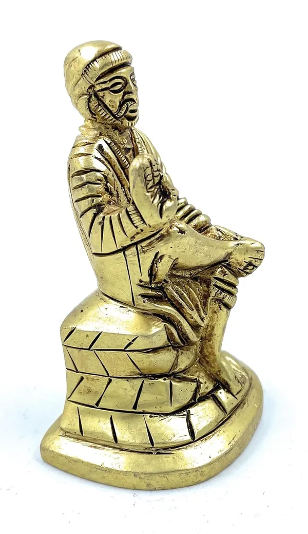 Pure_Ashtadhatu_Sai_Idol/Shridi_Wale_Sai_Baba_In_Sitting_Position|Office||Home||Temple||Gift|Handcarved_Superfine_Finish_Lacquer_Coated.