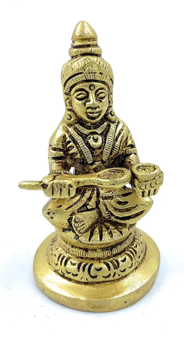 Pure_Ashtadhatu_Godess_Annapurna_Idol/Food_Devi_Suitable_For_Keeping_In_Kitchen|Office||Home||Temple||Gift|Handcarved_Superfine_Finish_Lacquer_Coated.