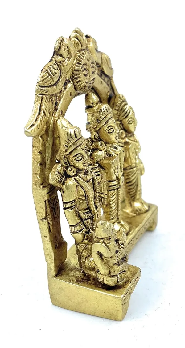 Pure_Ashtadhatu_Small_Size_Shri_Ram_Parivar_Idol_In_Standing_Position_At_Ram_Davar_|Office||Home||Temple||Gift|Handcarved_Superfine_Finish_Lacquer_Coated.
