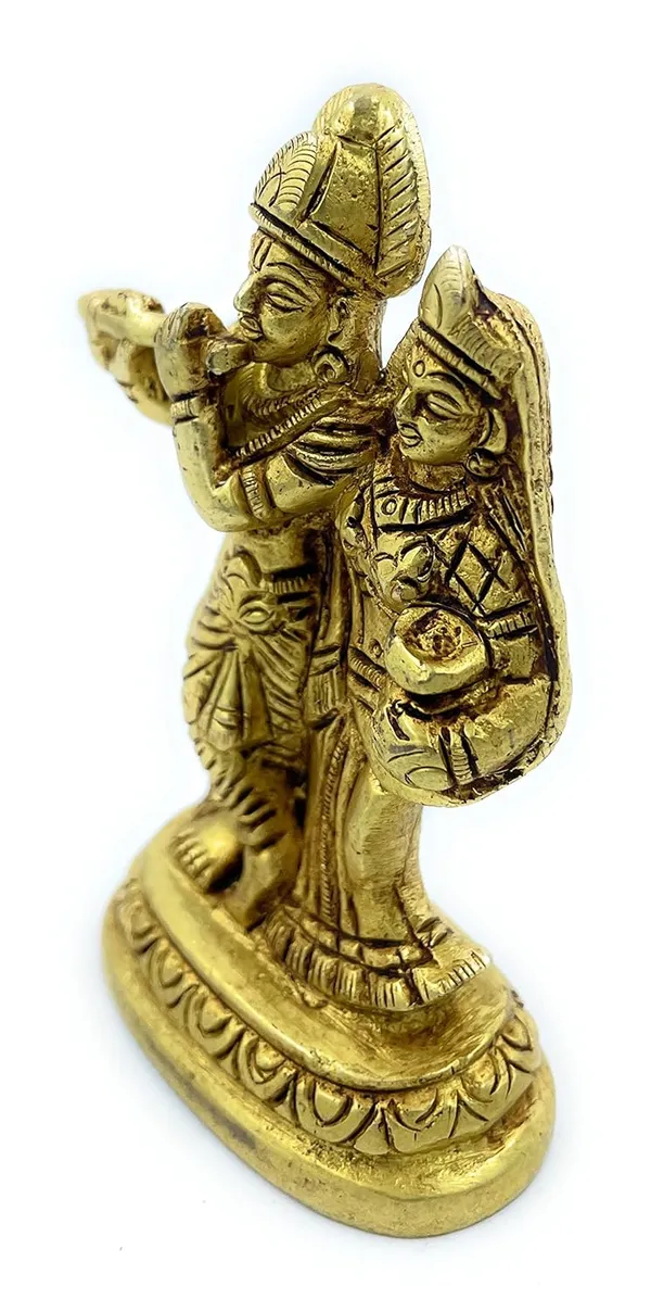 Pure_Ashtadhatu_Radha_Krishna_Idol_In_Standing_Position|Office||Home||Temple||Gift|Handcarved_Superfine_Finish_Lacquer_Coated.