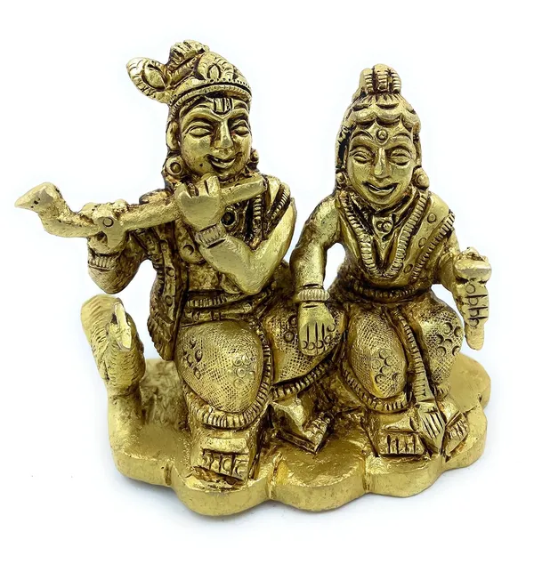 Pure_Ashtadhatu_Superfined_God_Radha_Krishna_Idol_With_Peacock_Sitting_In_Side_And_Sitting_Position|Office||Home||Temple||Gift|Handcarved_Superfine_Finish_Lacquer_Coated.