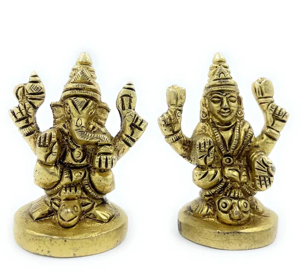 Pure_Ashtadhatu_Laxmi_Ganesh_Idol_With_Owl_And_Mouse_Sitting|Office||Home||Temple||Gift|Handcarved_Superfine_Finish_Lacquer_Coated.