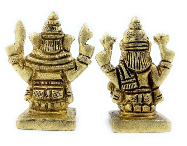 Pure_Ashtadhatu_Shobhagya_Vardak_Laxmi_Ganesh_Idol_Suitable/Best_Size_For_Keeping_In_Locker|Office||Home||Temple||Gift|Handcarved_Superfine_Finish_Lacquer_Coated.