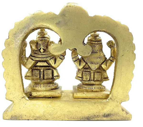 Pure_Ashtadhatu_Laxmi_Ganesh_Idol_In_One_Frame_|Office||Home||Temple||Gift|Handcarved_Superfine_Finish_Lacquer_Coated.