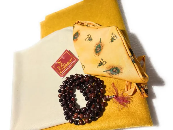 Premium_Meditation_Combo_Yellow,White_Woollen_Aasan_With_Singal_Gomukhi_&_Lal_Chandan_Mala/Perfect_Mat_For_Meditation_&_Prayers_Comfortable_On_Direct_Sitting_On_The_Ground_And_Worshiping.