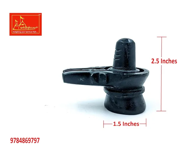 Original_Hand_Crafted_Black_Marble_Shivling_For_Pooja/Mandir_(2.5_X_1.5)