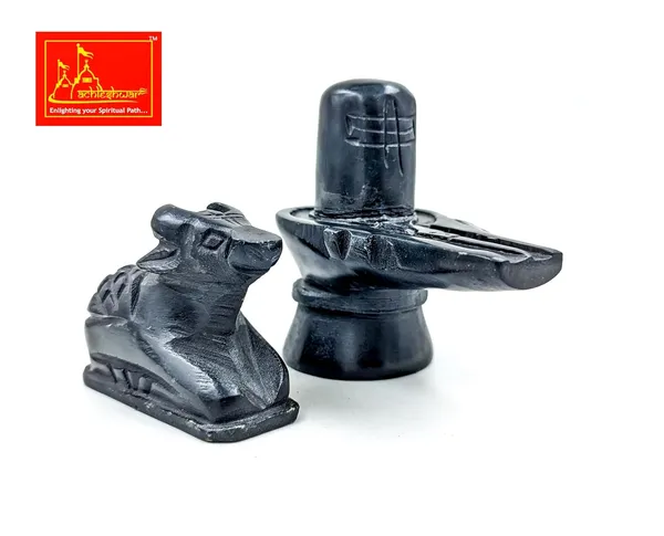 Original_Hand_Crafted_Black_Marble_Shivling_&_Nandi_For_Pooja|Mandir|Decor|Office|Gifting|_2_Inch