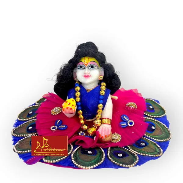 Ladoo_Gopal_Shinning_Hair/Original_Hair/Kanha_Baal/Krishna_Baal(Black)_Pack_Of_2_(6_No)