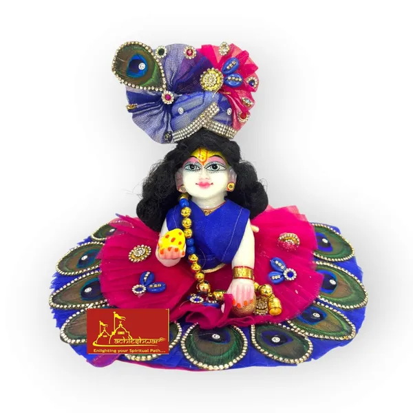 Ladoo_Gopal_Shinning_Hair/Original_Hair/Kanha_Baal/Krishna_Baal(Black)_Pack_Of_2_(6_No)