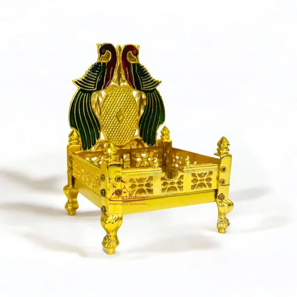 Brass_Singhasan_For_Ganesha_&_Krishna_Idols_?_Gold_Plated_Ladoo_Gopal_Pooja_Chowki_For_Temple/Mandir_?_Decorative_Throne_For_Puja_Room_(Size_6_Cm)