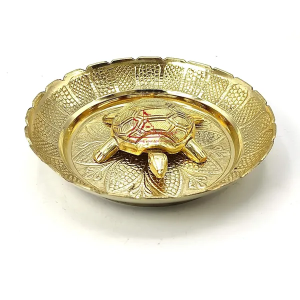 Vastu_Feng_Shui_Designer_Brass_Tortoise_With_Plate_For_Career_Opportunities_And_Good_Luck_Metal_Kachua_Plate_Handicraft_Decor_Gift_Items_For_Home_&_Office_Housewarming_7_Cm