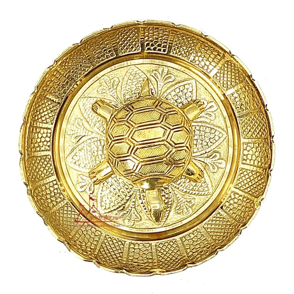 Vastu_Feng_Shui_Designer_Brass_Tortoise_With_Plate_For_Career_Opportunities_And_Good_Luck_Metal_Kachua_Plate_Handicraft_Decor_Gift_Items_For_Home_&_Office_Housewarming_7_Cm